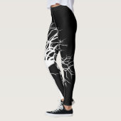 Stijlvolle zwart witte boom van het leven Yoga Leggings (Links)