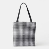 Stijlvolle zwart-witte Houndstooth Canvas tas (Achterkant)