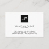 Stijlvolle zwart-witte moderne Sjabloon Visitekaartje (Achterkant)