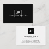 Stijlvolle zwart-witte moderne Sjabloon Visitekaartje (Voorkant / Achterkant)