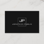 Stijlvolle zwart-witte moderne Sjabloon Visitekaartje (Voorkant)