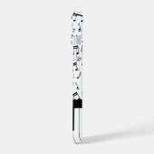 Stijlvolle zwart-witte pianotoetsen iPhone 15 case (Linkerkant)