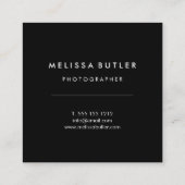 Stijlvolle zwart-witte streep vierkante visitekaartje (Achterkant)