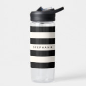 Stijlvolle zwart-witte strepen met elke naam waterfles (Links)