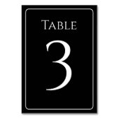 Stijlvolle zwart-witte tafelnummers (Voorkant)