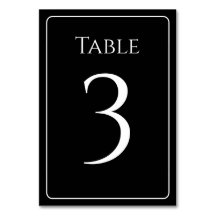 Stijlvolle zwart-witte tafelnummers