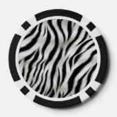 Stijlvolle zwart witte Zebra dier roze monogram Poker Chips (Achterkant)