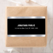 Stijlvolle zwart zilver elegante Sjabloon verzendi Etiket (Insitu)