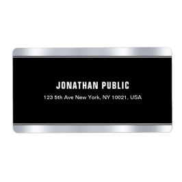 Stijlvolle zwart zilver elegante Sjabloon verzendi Etiket