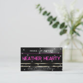 Stijlvolle Zwart Zilver Gouden Glitter Sterren QR  Visitekaartje (Staand voorkant)