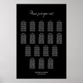 Stijlvolle zwarte 17 Tafel Trouwstoel Grafiek Poster (Voorkant)