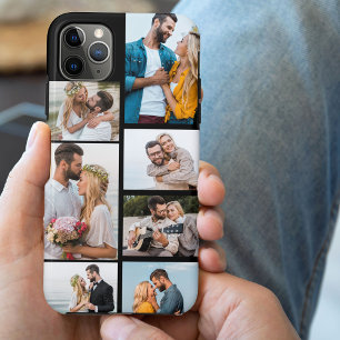 Stijlvolle Zwarte 7 Foto Collage Case-Mate iPhone Case