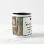 Stijlvolle zwarte aangepaste foto-Afstuderen Mok (Midden)