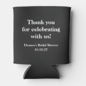 Stijlvolle zwarte aangepaste Vrijgezellenfeest dan Blikjeskoeler (Voorkant)