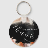 Stijlvolle zwarte alcohol Oranje inkt Dank je brui Sleutelhanger (Voorkant)