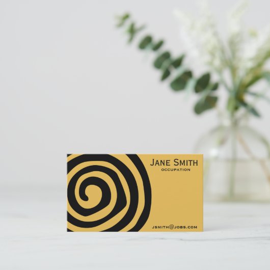 Stijlvolle zwarte Aztec-spiraal professioneel Visitekaartje (Staand voorkant)