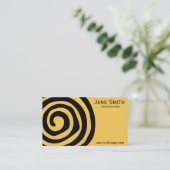 Stijlvolle zwarte Aztec-spiraal professioneel Visitekaartje (Staand voorkant)