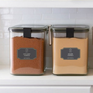 Stijlvolle zwarte bedrijf Logo promotionele pantry Sticker