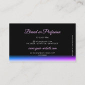 Stijlvolle zwarte blauwe en Paarse grijpschaduwlet Visitekaartje (Achterkant)
