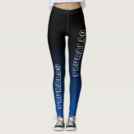 Stijlvolle zwarte blauwe gradiënt monogrammen werk leggings