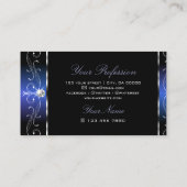 Stijlvolle zwarte blauwe  grenzen Juwelen Ornament Visitekaartje (Achterkant)