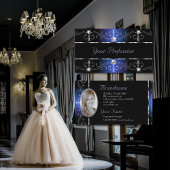 Stijlvolle zwarte blauwe  grenzen Juwelen toevoege Visitekaartje