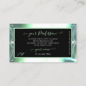 Stijlvolle zwarte Blauwgroen sparkle-juwelen Initi Visitekaartje (Achterkant)