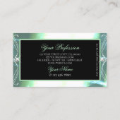 Stijlvolle zwarte Blauwgroen sparkle-juwelen  Orna Visitekaartje (Achterkant)