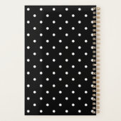 Stijlvolle zwarte  Blush Flowers Stippen Monogram Planner (Achterkant)