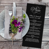 Stijlvolle zwarte bruiloft menu