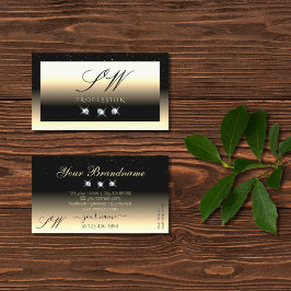 Stijlvolle zwarte Cream Gold Sparkle Diamonds Init Visitekaartje