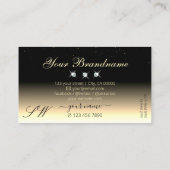 Stijlvolle zwarte Cream Gold Sparkle Diamonds Init Visitekaartje (Achterkant)