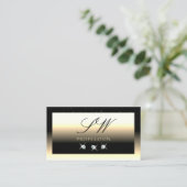 Stijlvolle zwarte Cream Gold Sparkle Diamonds Init Visitekaartje (Staand voorkant)