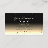 Stijlvolle zwarte Cream Gold Sparkle Diamonds Luxe Visitekaartje (Achterkant)