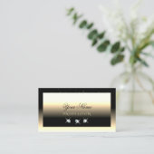 Stijlvolle zwarte Cream Gold Sparkle Diamonds Luxe Visitekaartje (Staand voorkant)