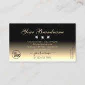 Stijlvolle zwarte Cream Gold Sparkle Diamonds Voeg Visitekaartje (Achterkant)