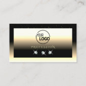 Stijlvolle zwarte Cream Gold Sparkle Diamonds Voeg Visitekaartje (Voorkant)