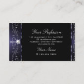 Stijlvolle zwarte donkerblauwe randen sierlijk visitekaartje (Achterkant)