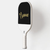 Stijlvolle zwarte driemaandelijkse scriptwitinhoud pickleball paddle (Links)