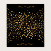 Stijlvolle zwarte en gouden Confetti Visitekaartje (Buitenkant ongevouwen)