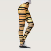 Stijlvolle zwarte en gouden glitterstripes leggings (Rechts)