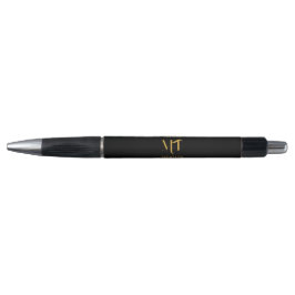 Stijlvolle zwarte en gouden initiaal letters pen