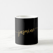 Stijlvolle Zwarte En Gouden Monogram Naam Handteke