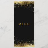 Stijlvolle zwarte en gouden sneeuwvlokken - Menu (Achterkant)
