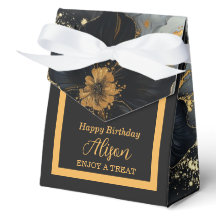 Stijlvolle zwarte en gouden verjaardag 10 cm b x 5