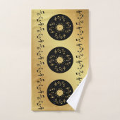 Stijlvolle zwarte en goudgele karbonade bad handdoek (Handdoek)