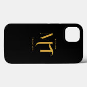 Stijlvolle zwarte en goudmonogram Initialen Case-Mate iPhone Case (Achterkant (horizontaal))