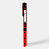 Stijlvolle zwarte en rode polka stippen en strepen Case-Mate iPhone case (Achterkant / Links)