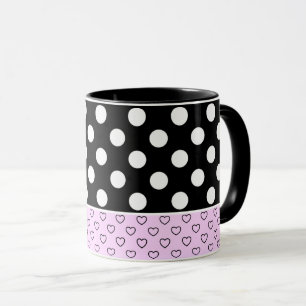 Stijlvolle zwarte en roze koffie Mok grote witte S