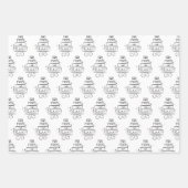 Stijlvolle zwarte en witte bridal/bruiloft inpakpapier vel (Voorkant 2)